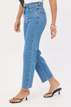 A Venice Straight High Rise Jean Denise Blue