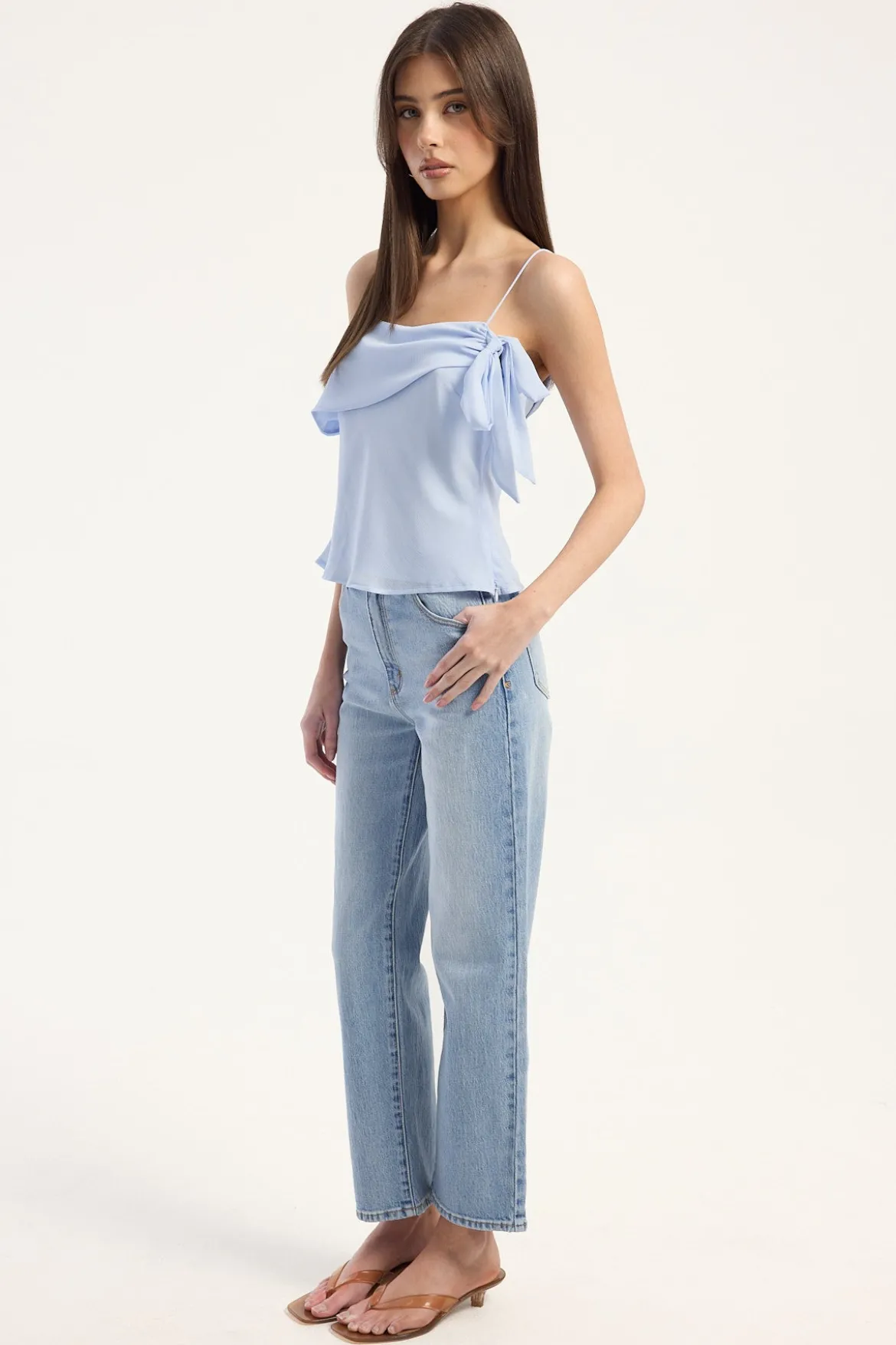 A Venice Straight High Waisted Jean Jessie Blue