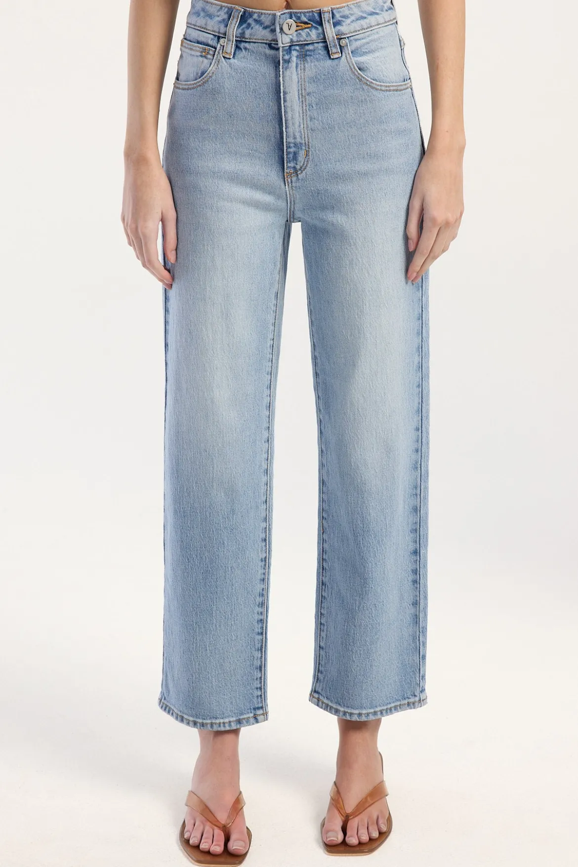 A Venice Straight High Waisted Jean Jessie Blue