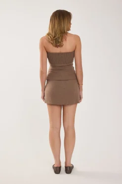 Abby Linen Halter Top Taupe