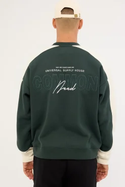 Activate Panel Crew Sweater Dark Green