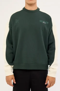 Activate Panel Crew Sweater Dark Green