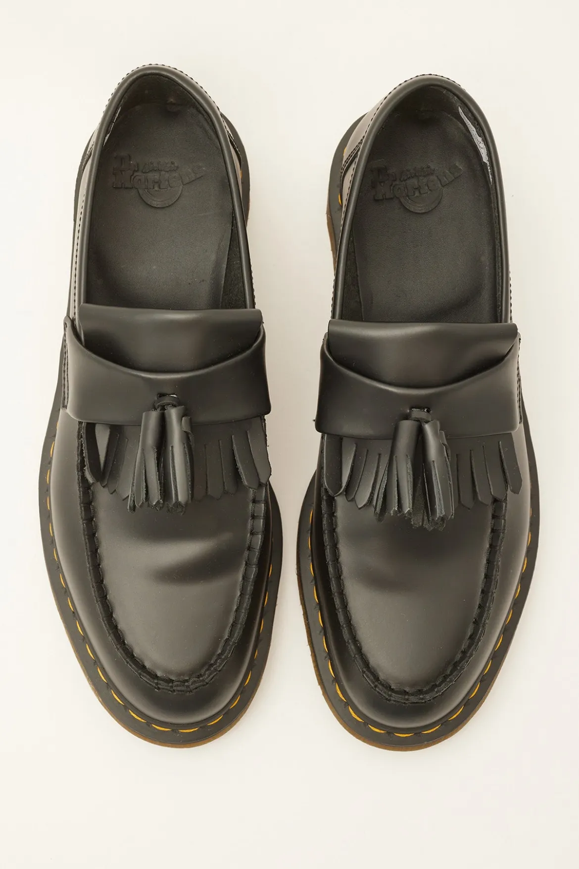 Adrian Tassel Loafer Black/Yellow Stitch