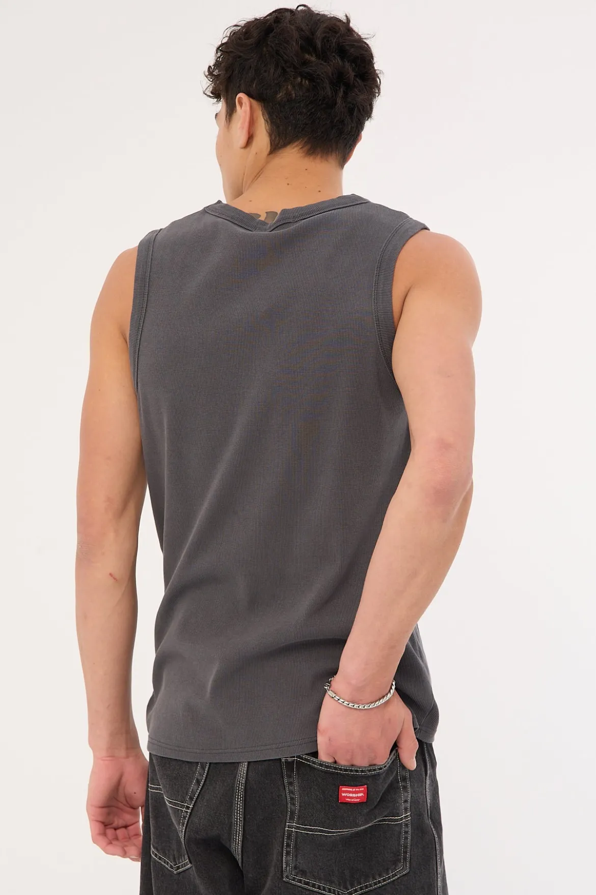 Aethera Bound Singlet Tank Washed Black