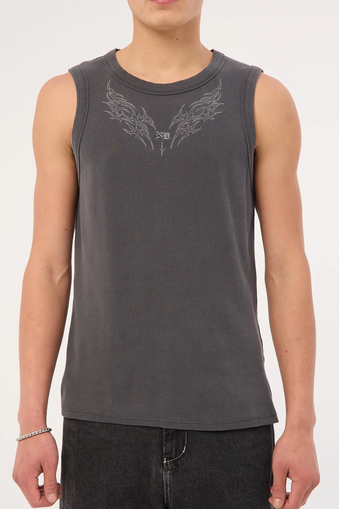 Aethera Bound Singlet Tank Washed Black