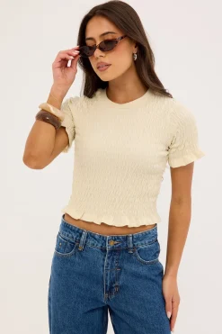 Against All Odds Shirred Tee Butter Cream