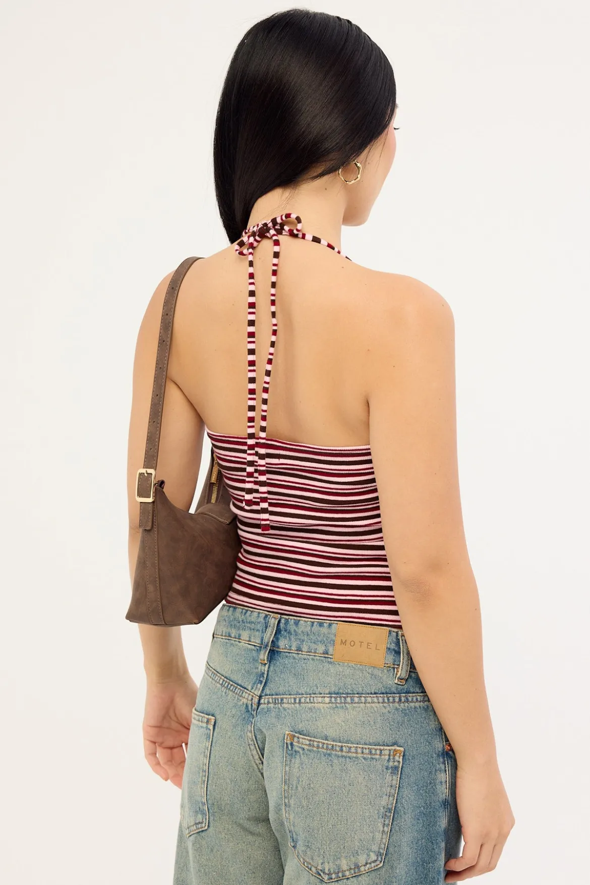 Aida Stripe Halter Top Multi Stripe