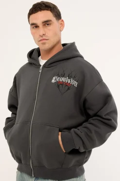 Akuma Urban Zip Through Hoodie Asphalt