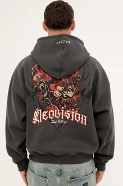 Akuma Urban Zip Through Hoodie Asphalt