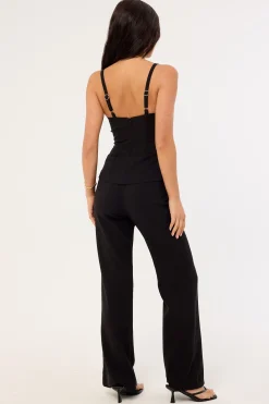 Alba Mid Rise Flare Pant Black