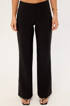 Alba Mid Rise Flare Pant Black