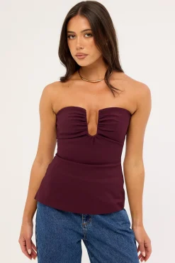 Alba Strapless Top Plum
