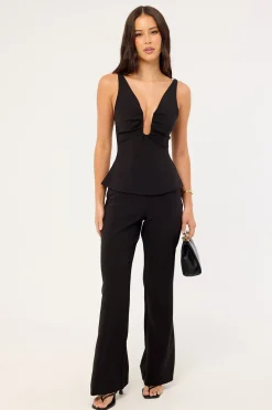 Alba Structured Top Black