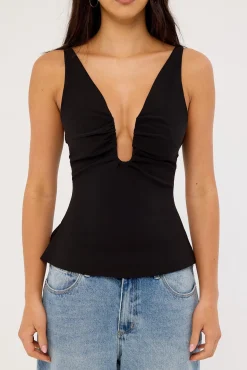 Alba Structured Top Black