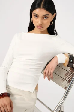 Alec Long Sleeve Top White