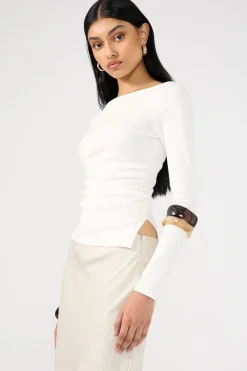 Alec Long Sleeve Top White