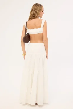 Alessia Tiered Maxi Skirt White
