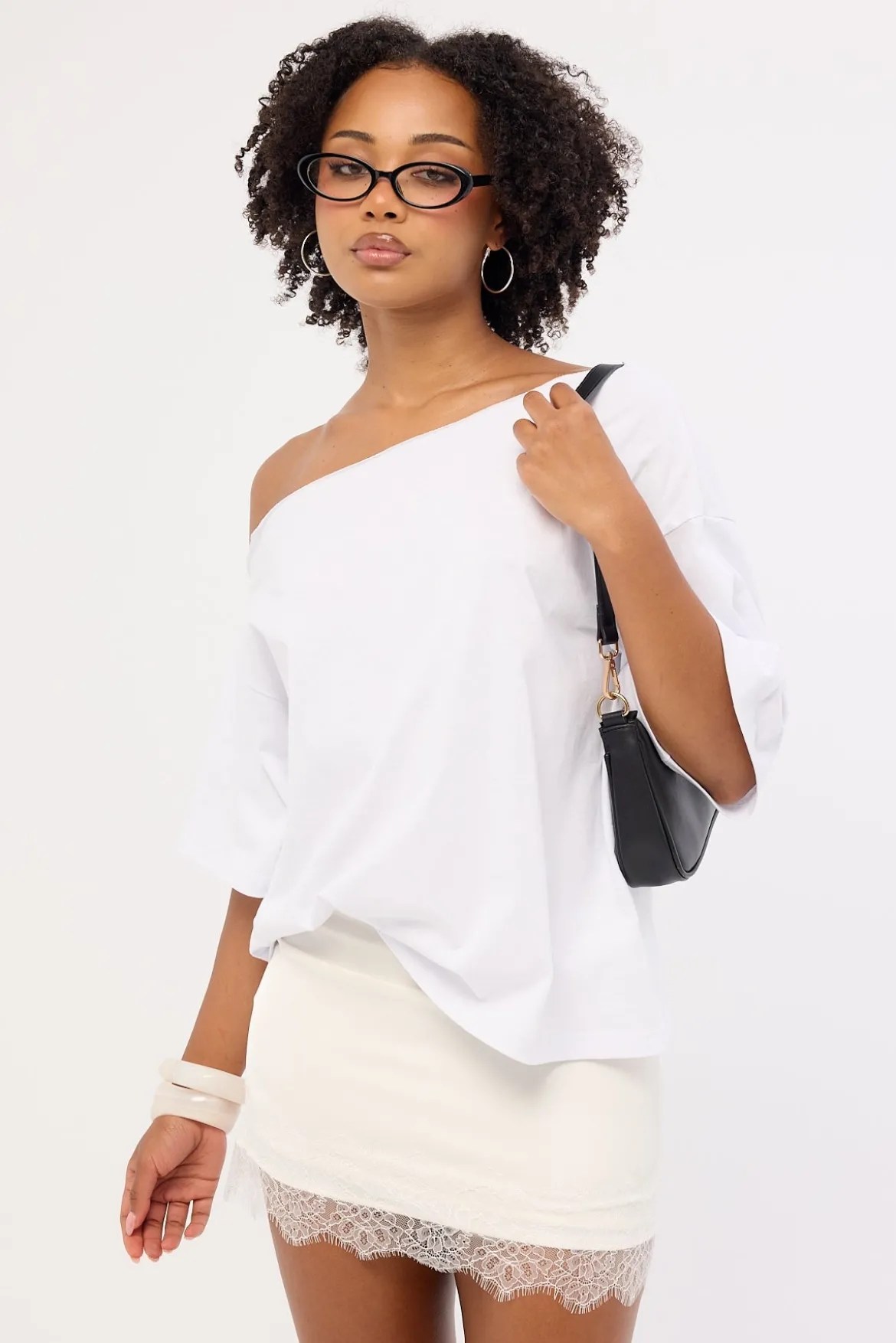 Alexa Lace Mini Skirt Off White
