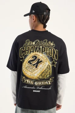 Alexander Volkanovski 2 Time Vintage Tee Black