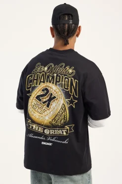 Alexander Volkanovski 2 Time Vintage Tee Black