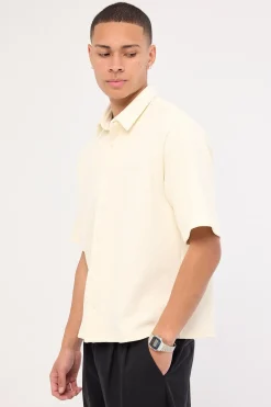Alfie Boxy Cropped Shirt Off White