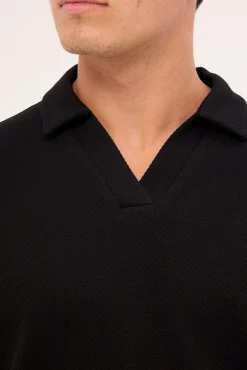 Alfie Boxy Polo Black