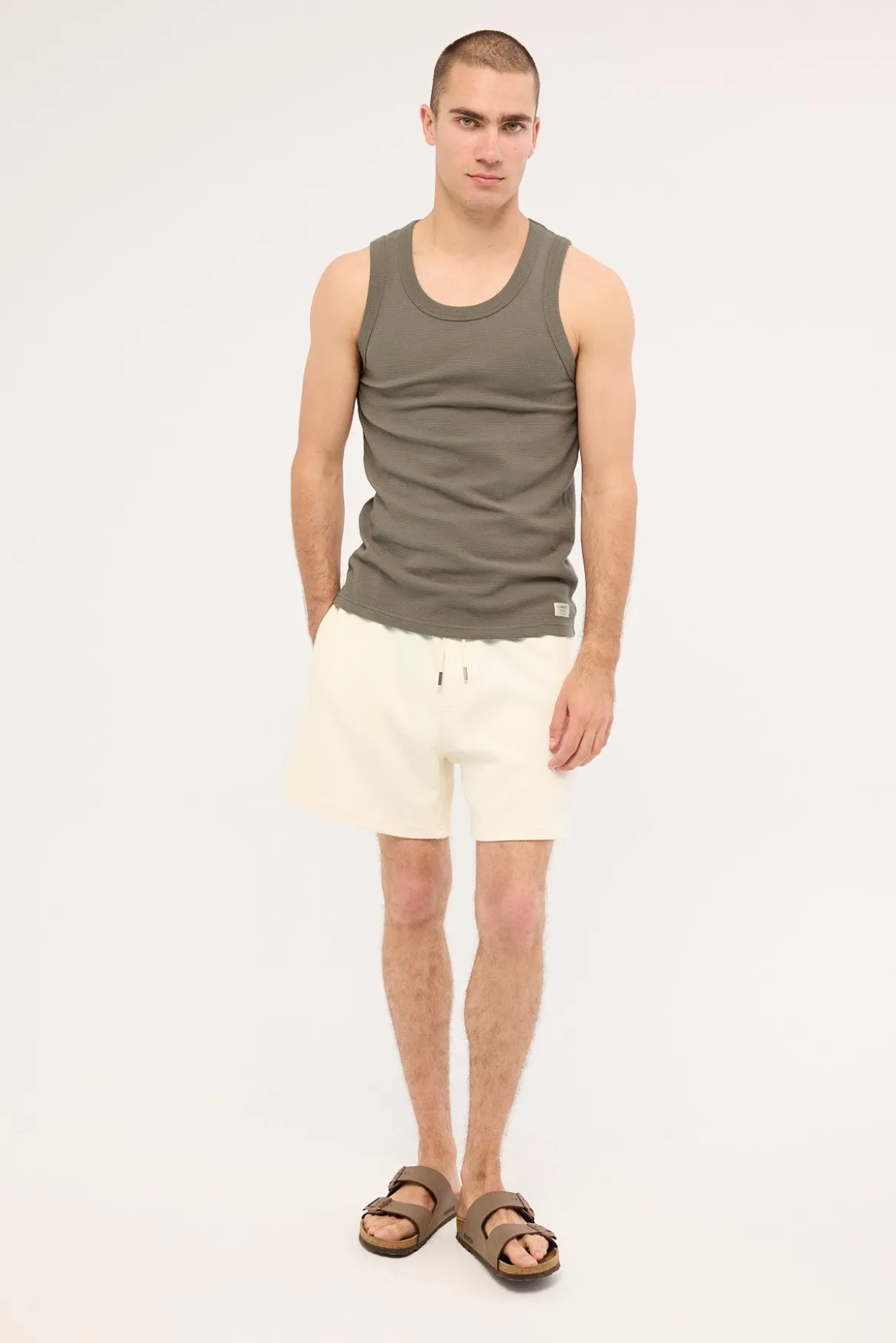 Alfie Elastic Waist Short Off White