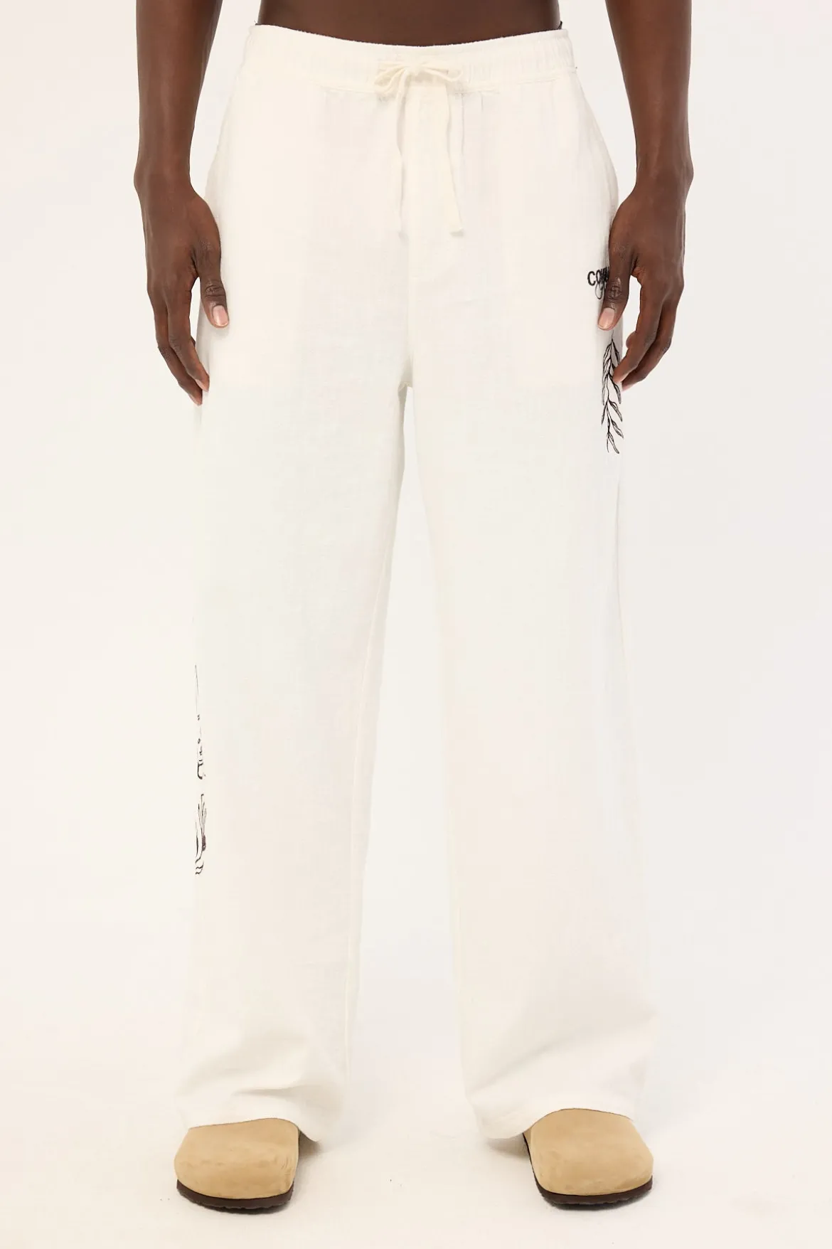 Alfresco Baggy Linen Pant Off White