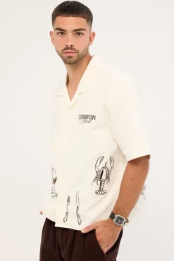 Alfresco Boxy Cropped Resort Shirt Off White
