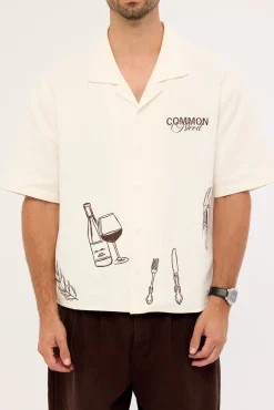 Alfresco Boxy Cropped Resort Shirt Off White