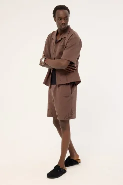Alfresco Elastic Waist Short Brown
