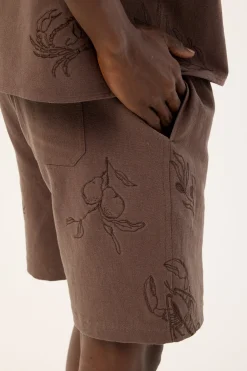 Alfresco Elastic Waist Short Brown
