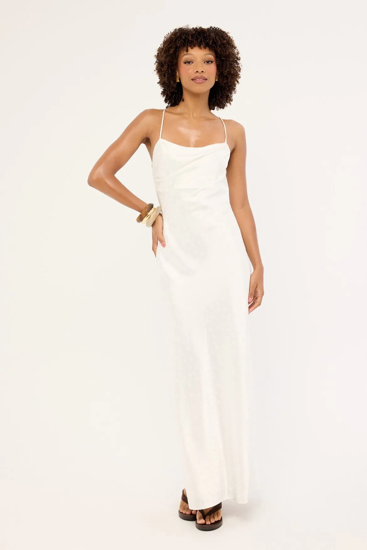 Alici Polka Maxi Dress White