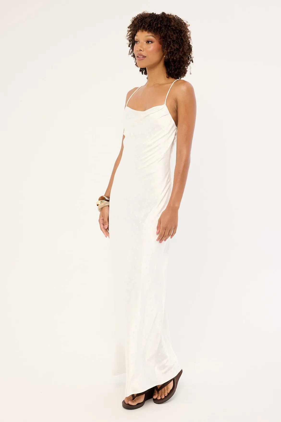 Alici Polka Maxi Dress White