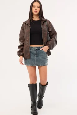All Stars Denim Mini Skirt Mid Blue Denim
