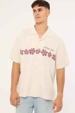 Aloha Linen Resort Shirt Natural