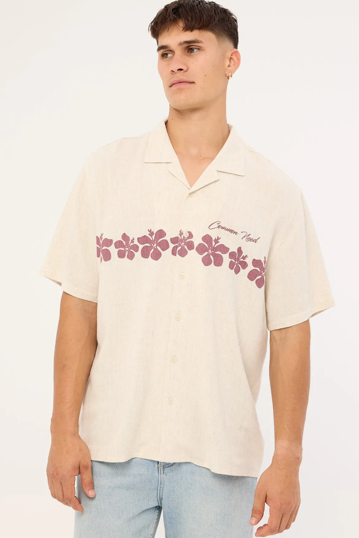 Aloha Linen Resort Shirt Natural