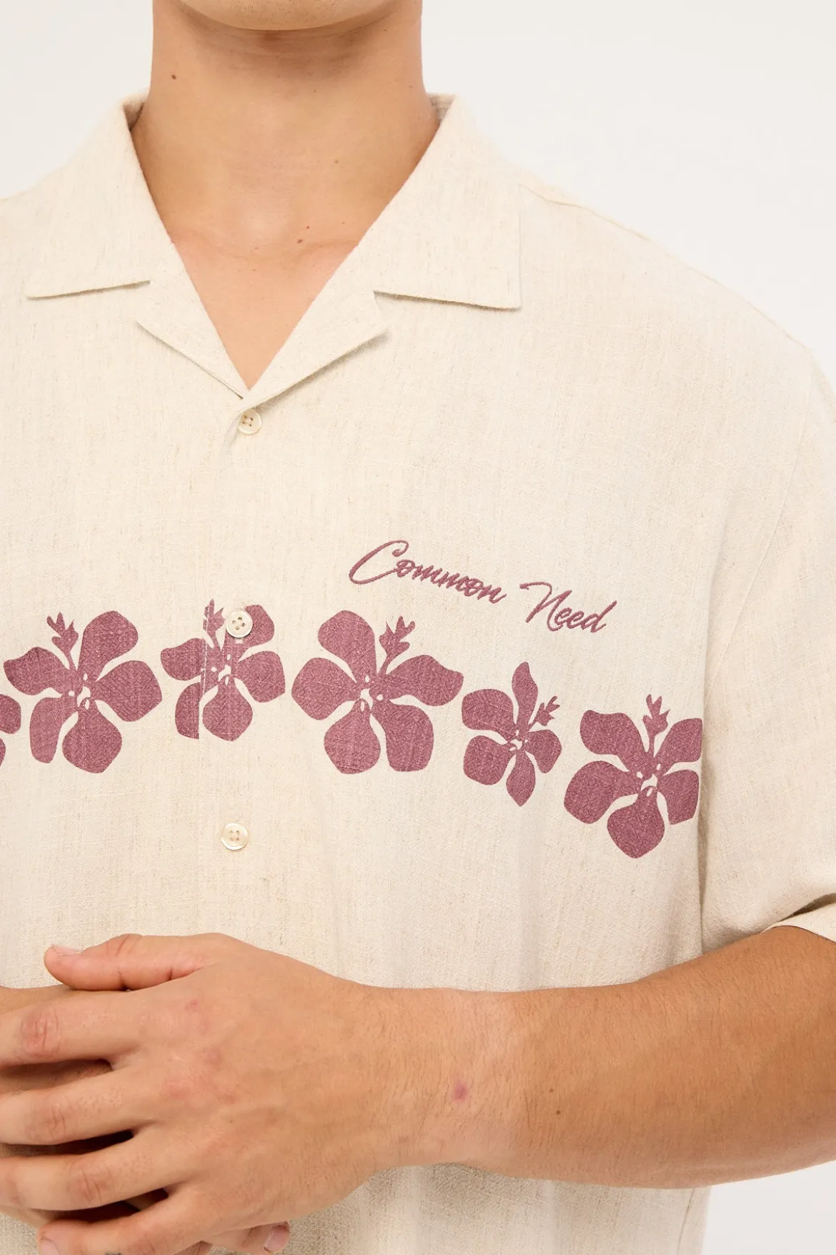 Aloha Linen Resort Shirt Natural
