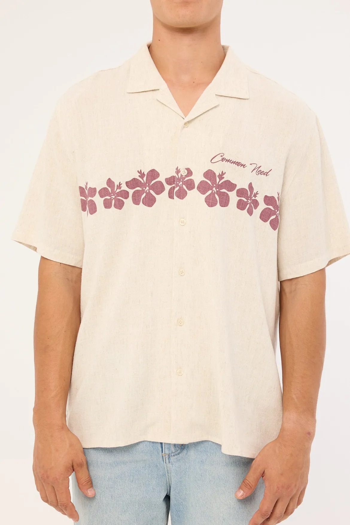 Aloha Linen Resort Shirt Natural