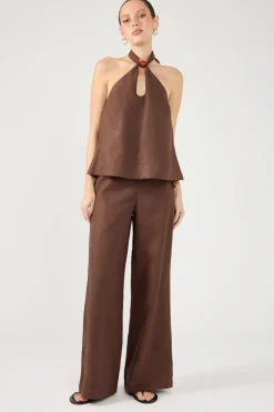 Amber Linen Pant Brown