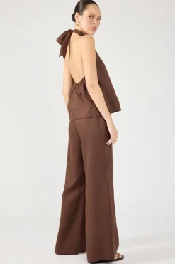 Amber Linen Pant Brown