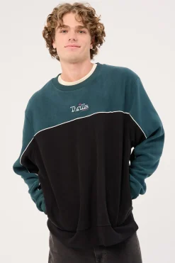 Ambient Connections Oversize Polar Fleece Crew Deep Teal