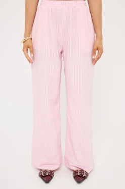 Amos Stripe Straight Leg Pant Pink Stripe