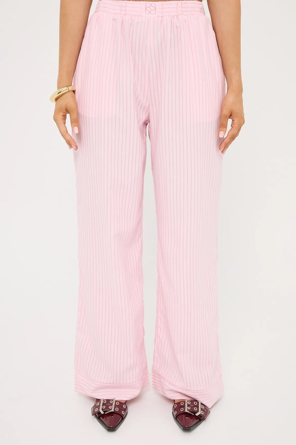 Amos Stripe Straight Leg Pant Pink Stripe