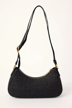 Amy Dirty Denim Shoulder Bag Dirty Black