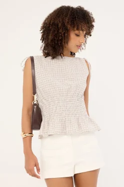 Andie Ruched Tie Top Brown