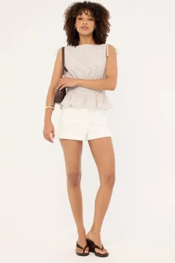 Andie Ruched Tie Top Brown