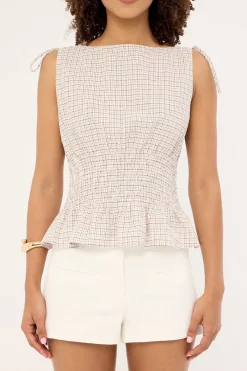 Andie Ruched Tie Top Brown