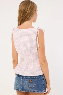 Andie Ruched Tie Top Pink