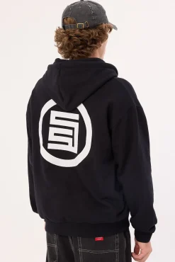 Applique Zip Thru Hood Black